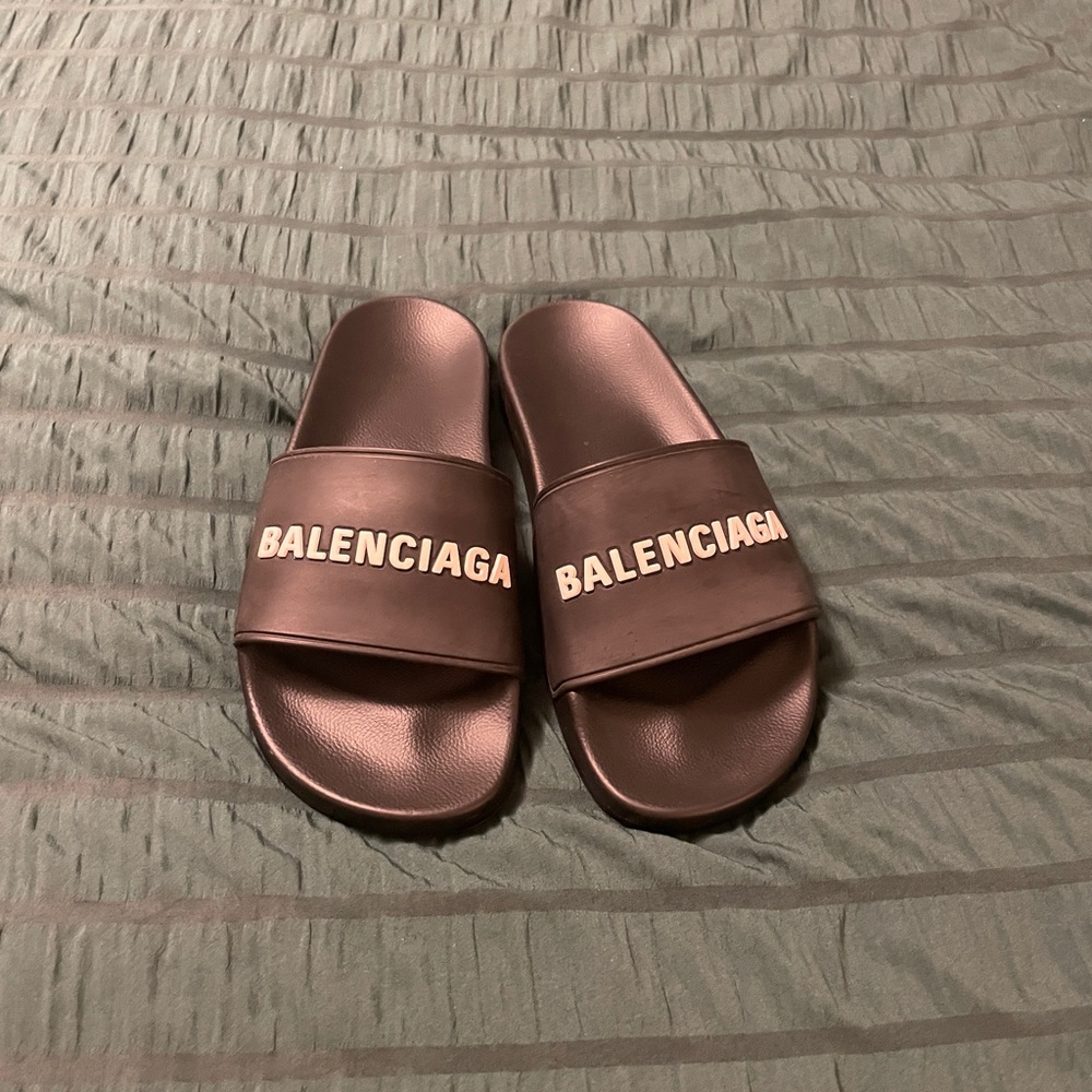 Black Balenciaga Sport Slides
